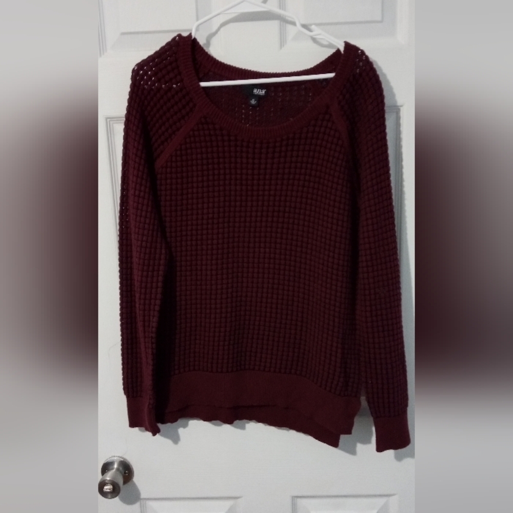 a.n.a. Deep Red Knit Sweater